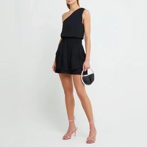 NWT Few Moda Black One-Shoulder mini Dress small